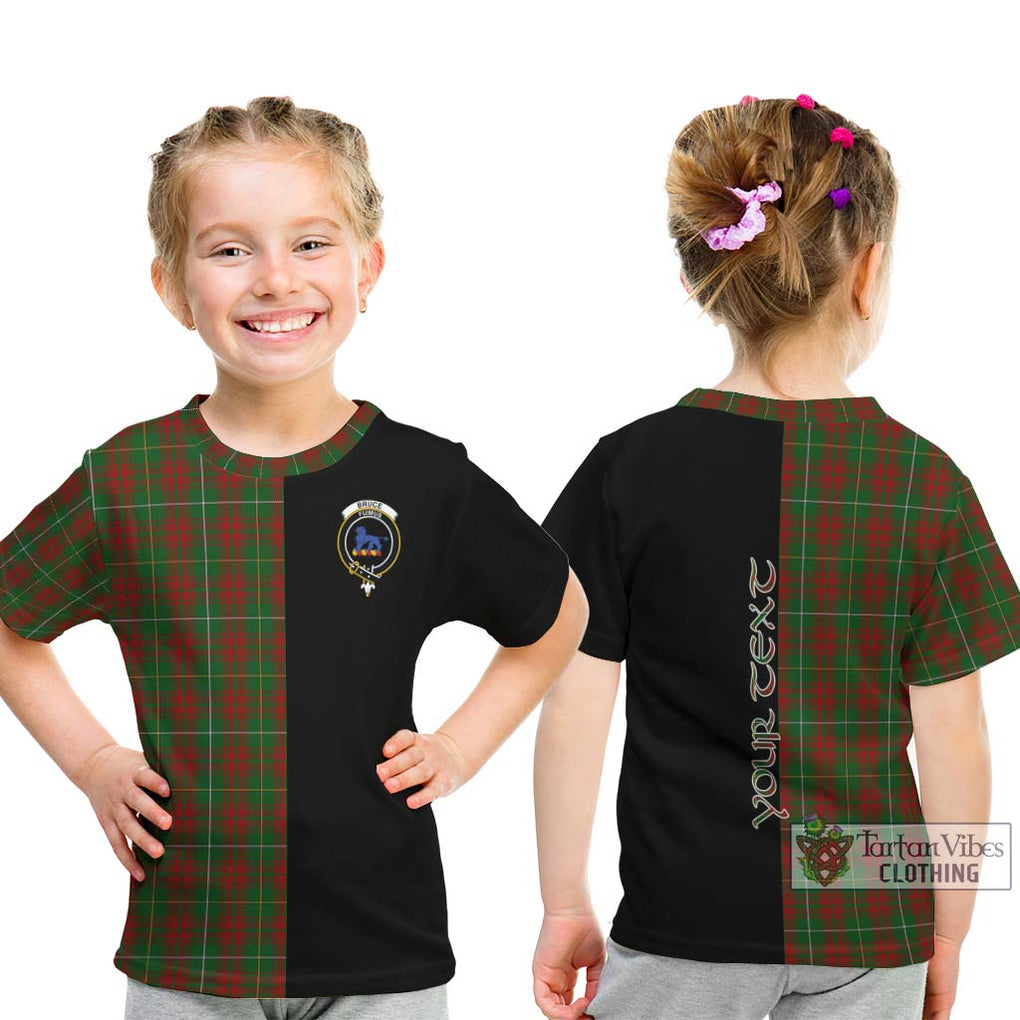 Bruce Hunting Tartan Kid T-Shirt with Family Crest and Half Of Me Style - Tartanvibesclothing Shop