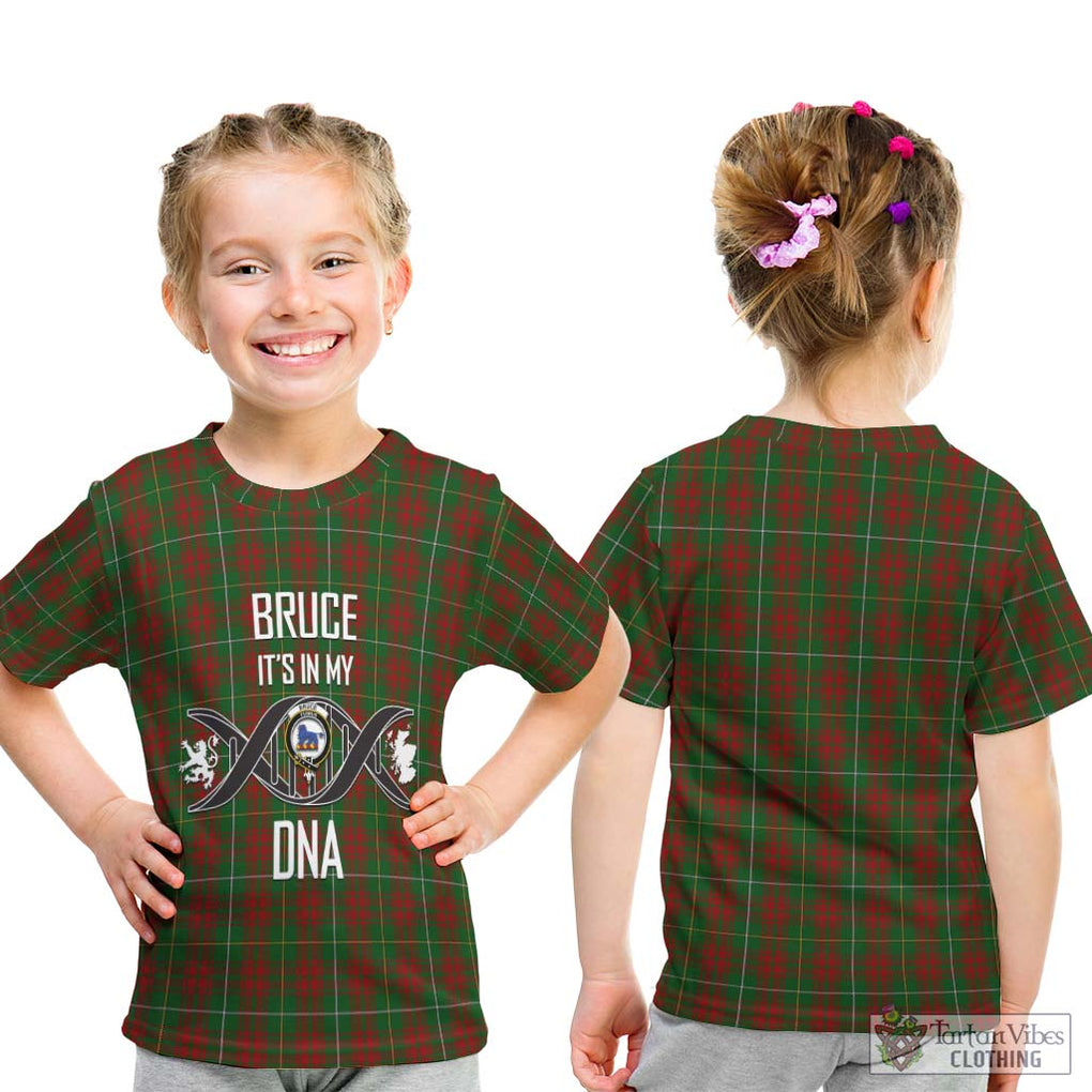 Bruce Hunting Tartan Kid T-Shirt with Family Crest DNA In Me Style - Tartanvibesclothing Shop