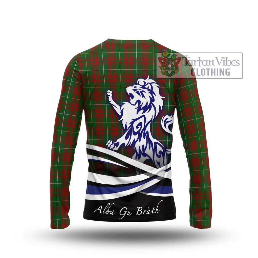 Bruce Hunting Tartan Long Sleeve T-Shirt with Alba Gu Brath Regal Lion Emblem - Tartanvibesclothing Shop