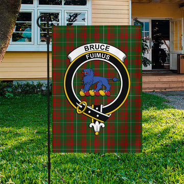 Bruce Hunting Tartan Flag with Family Crest