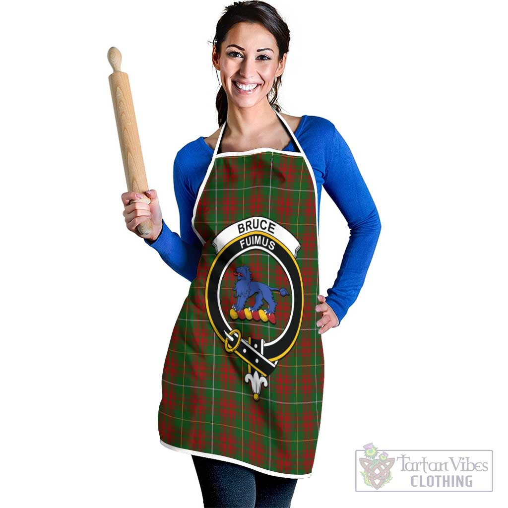 Bruce Hunting Tartan Apron with Family Crest White - Tartan Vibes Clothing