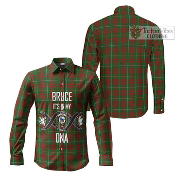 Bruce Hunting Tartan Long Sleeve Button Shirt with Family Crest DNA In Me Style