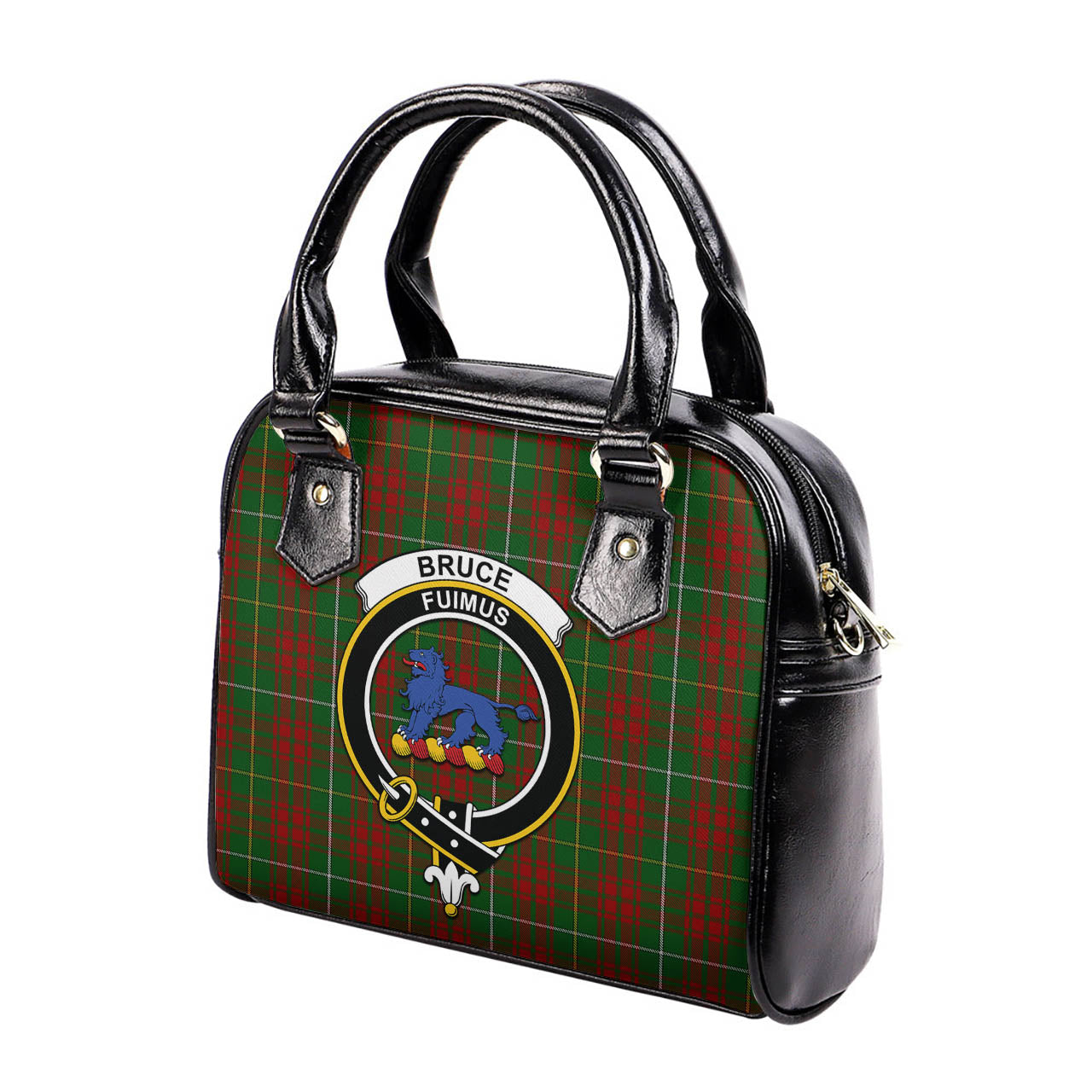 Bruce Hunting Tartan Shoulder Handbags with Family Crest - Tartanvibesclothing