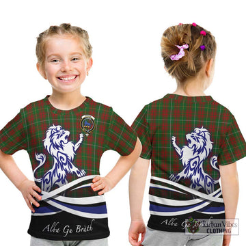 Bruce Hunting Tartan Kid T-Shirt with Alba Gu Brath Regal Lion Emblem