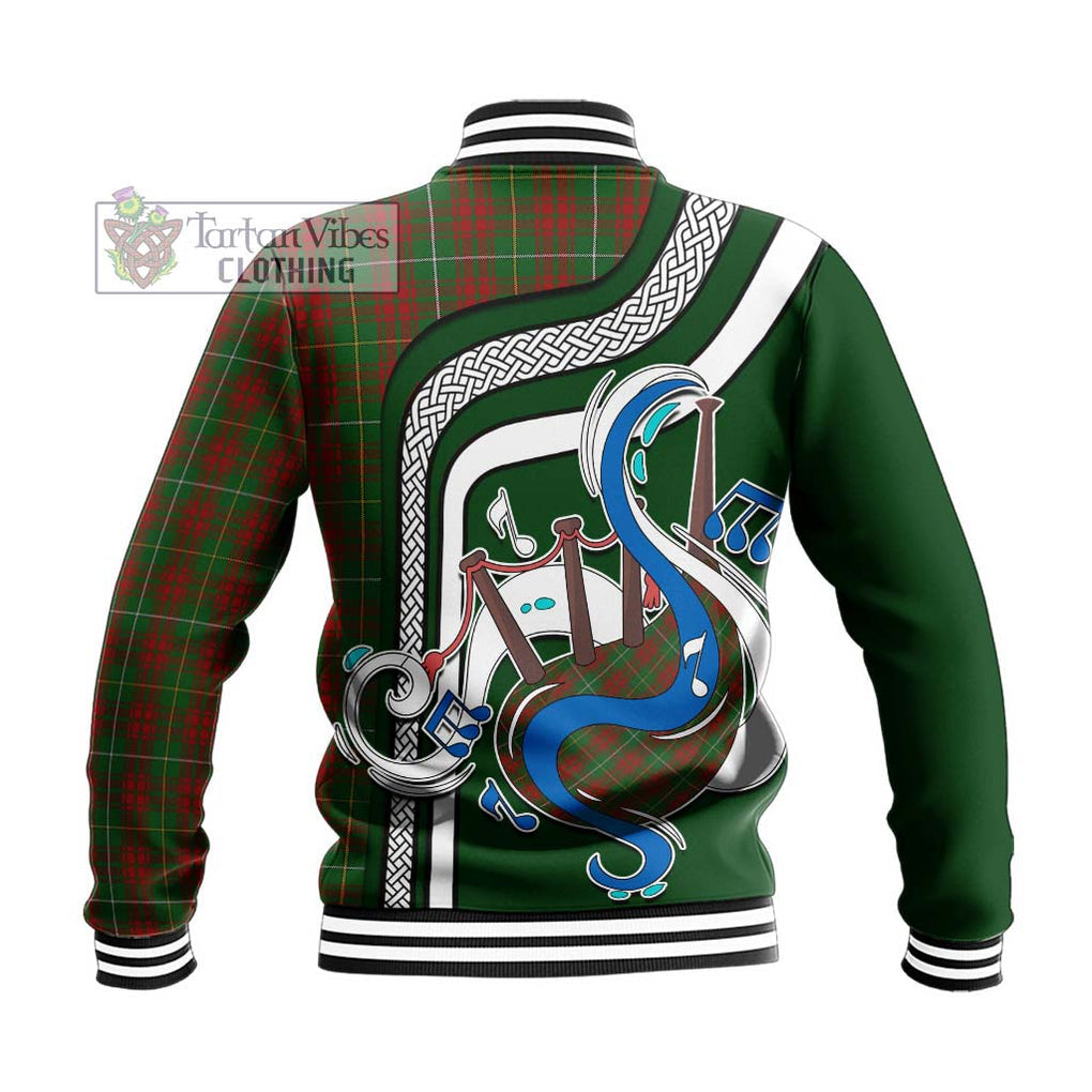 Tartan Vibes Clothing Bruce Hunting Tartan Baseball Jacket with Epic Bagpipe Style