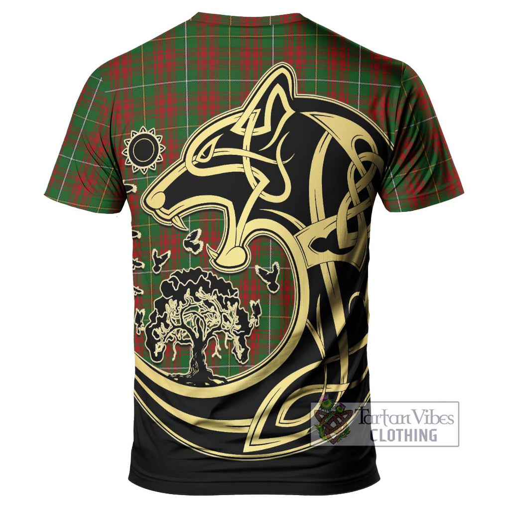 Bruce Hunting Tartan T-Shirt with Family Crest Celtic Wolf Style - Tartan Vibes Clothing