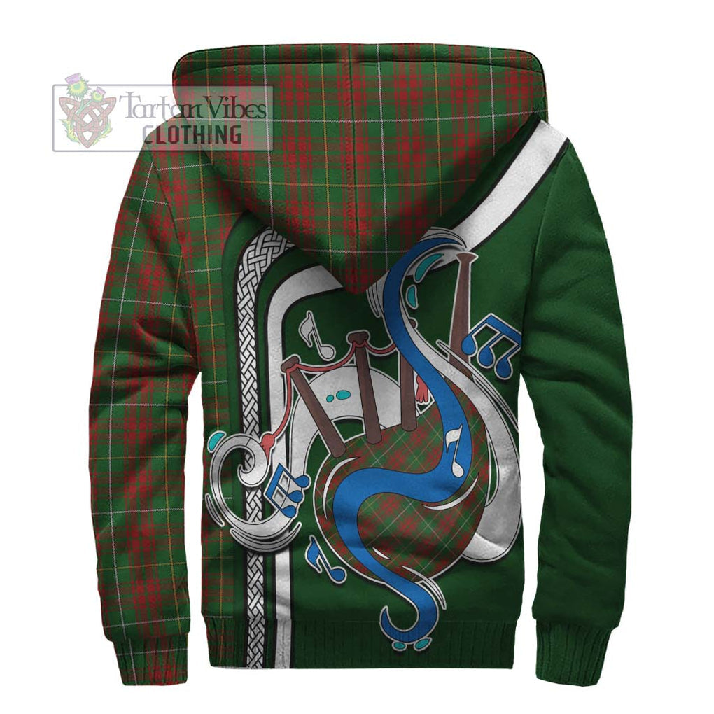 Bruce Hunting Tartan Sherpa Hoodie with Epic Bagpipe Style - Tartanvibesclothing Shop