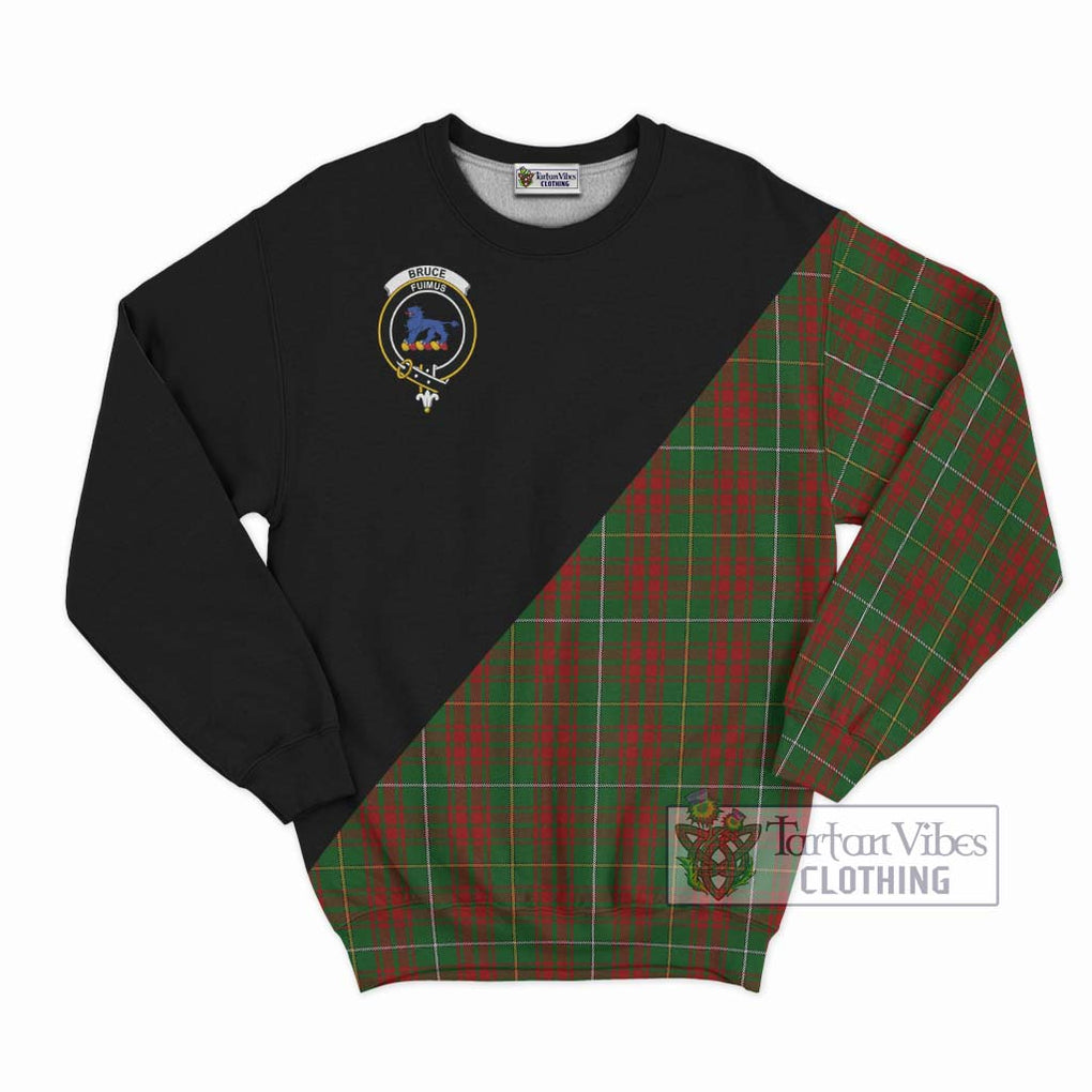 Bruce Hunting Tartan Sweatshirt with Family Crest and Military Logo Style - Tartanvibesclothing Shop