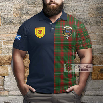 Bruce Hunting Tartan Polo Shirt Alba with Scottish Lion Royal Arm Half Style