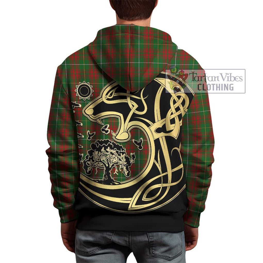 Bruce Hunting Tartan Hoodie with Family Crest Celtic Wolf Style - Tartan Vibes Clothing