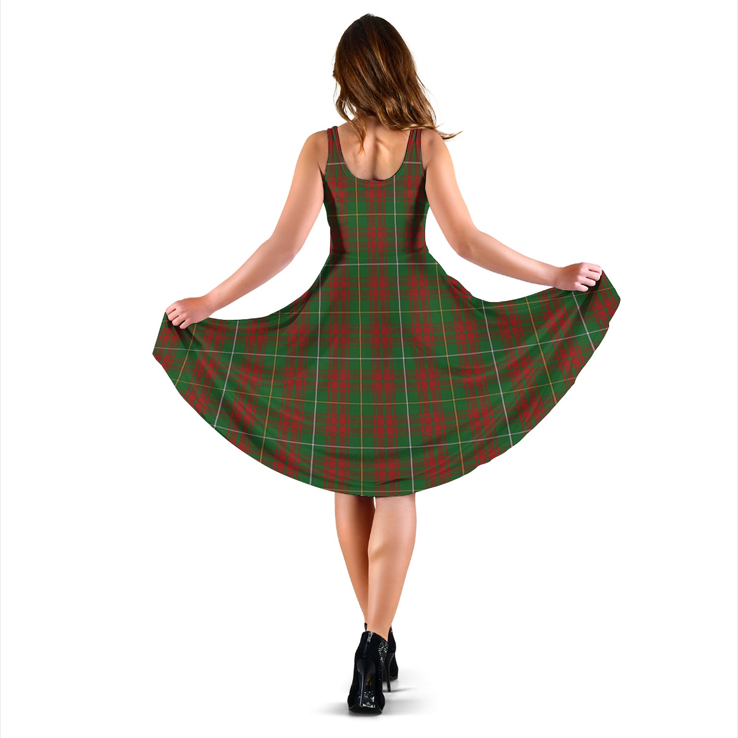 Bruce Hunting Tartan Sleeveless Midi Womens Dress - Tartanvibesclothing