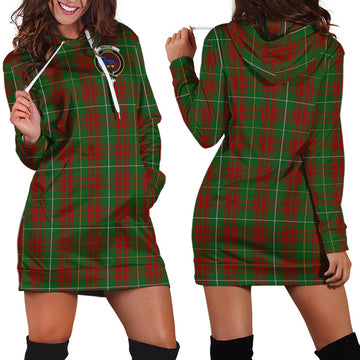 Bruce Hunting Tartan Hoodie Dress with Family Crest