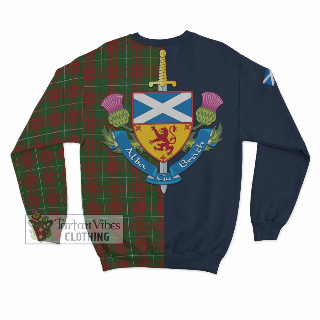 Tartan Vibes Clothing Bruce Hunting Tartan Sweatshirt with Scottish Lion Royal Arm Half Style