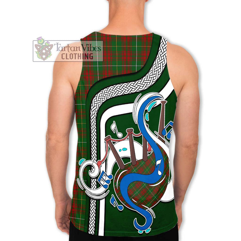 Bruce Hunting Tartan Men's Tank Top with Epic Bagpipe Style - Tartanvibesclothing Shop