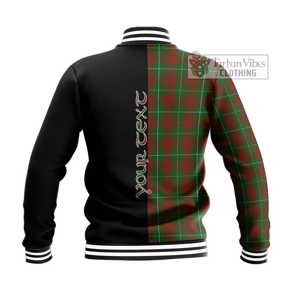 Bruce Hunting Tartan Baseball Jacket with Family Crest and Half Of Me Style - Tartanvibesclothing Shop