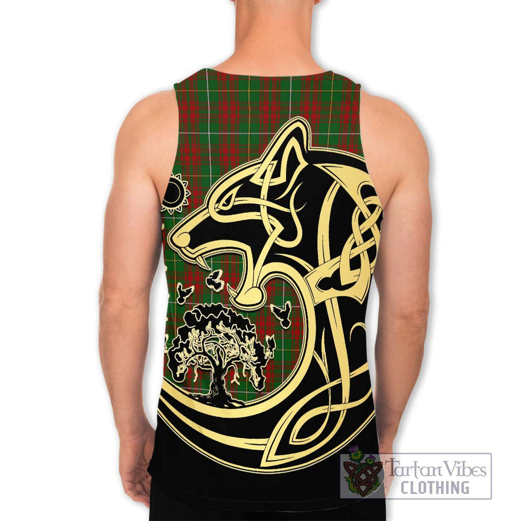 Bruce Hunting Tartan Men's Tank Top with Family Crest Celtic Wolf Style - Tartan Vibes Clothing