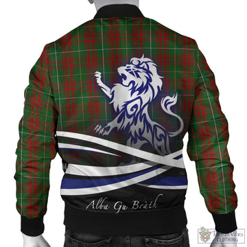 Bruce Hunting Tartan Bomber Jacket with Alba Gu Brath Regal Lion Emblem