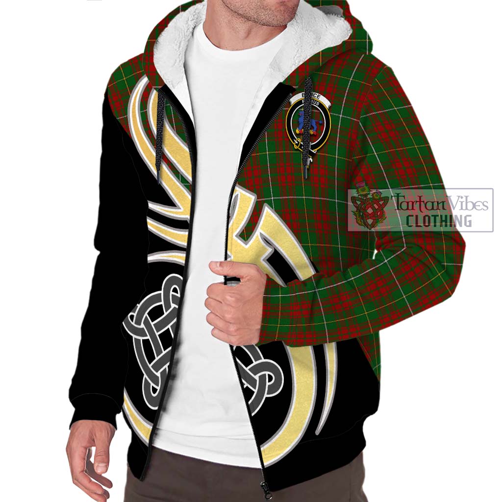 Bruce Hunting Tartan Sherpa Hoodie with Family Crest and Celtic Symbol Style - Tartan Vibes Clothing