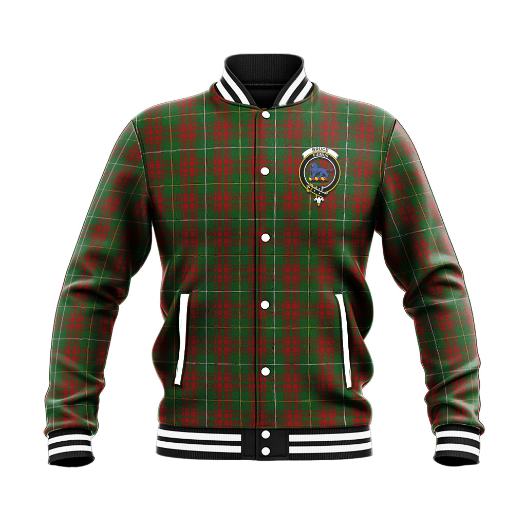 Bruce Hunting Tartan Baseball Jacket with Family Crest - Tartan Vibes Clothing