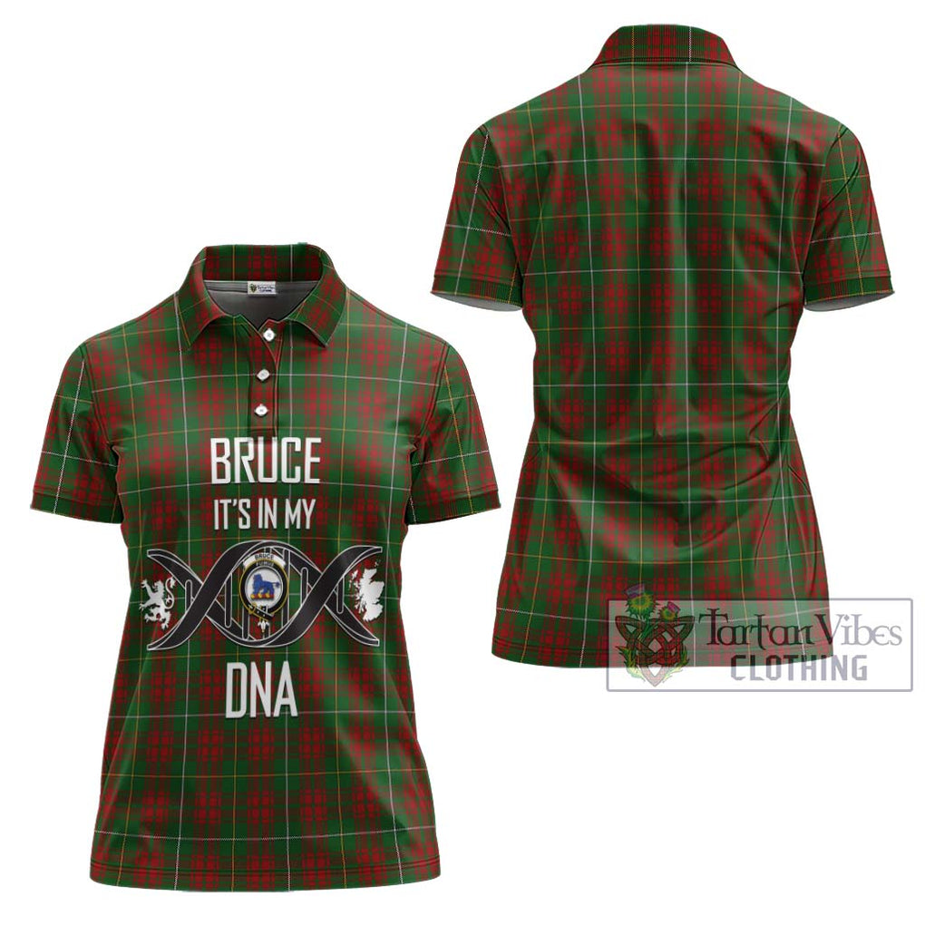 Bruce Hunting Tartan Women's Polo Shirt with Family Crest DNA In Me Style - Tartanvibesclothing Shop