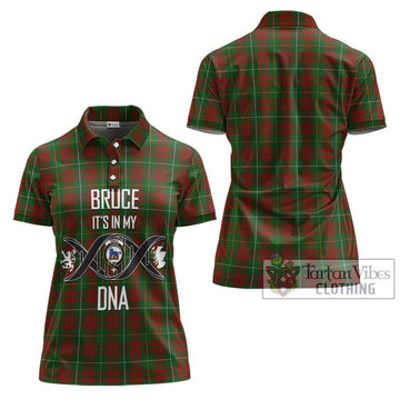 Bruce Hunting Tartan Women's Polo Shirt with Family Crest DNA In Me Style