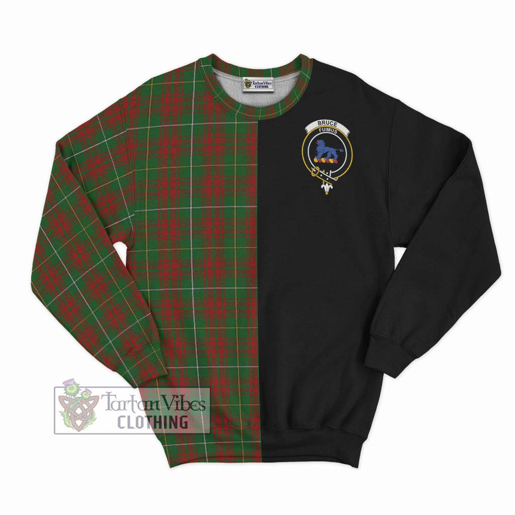 Bruce Hunting Tartan Sweatshirt with Family Crest and Half Of Me Style - Tartanvibesclothing Shop