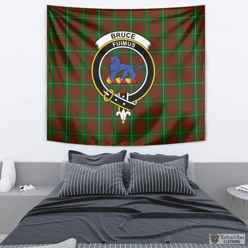 Bruce Hunting Tartan Tapestry Wall Hanging and Home Decor for Room with Family Crest