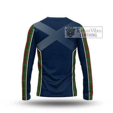 Bruce Hunting Tartan Long Sleeve T-Shirt with Family Crest and Lion Rampant Vibes Sport Style