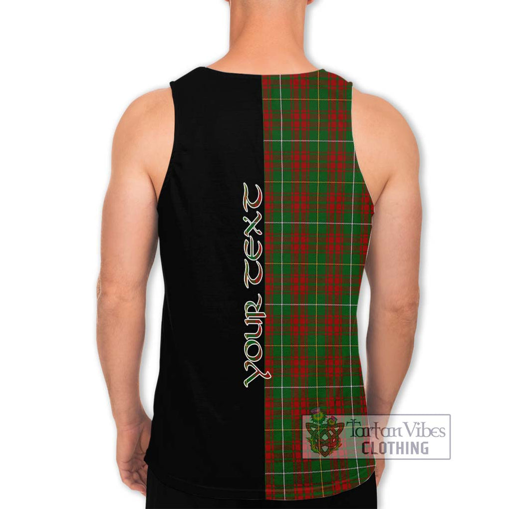 Bruce Hunting Tartan Men's Tank Top with Family Crest and Half Of Me Style - Tartanvibesclothing Shop