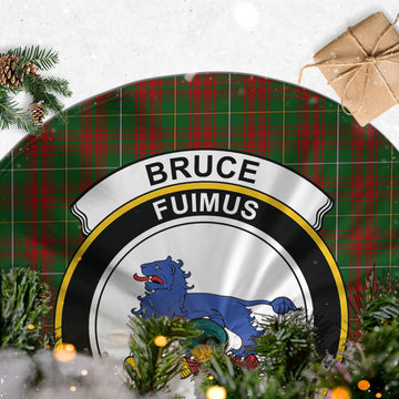 Bruce Hunting Tartan Christmas Tree Skirt with Family Crest