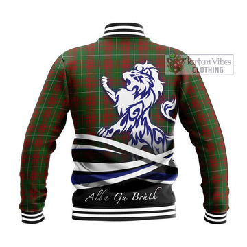 Bruce Hunting Tartan Baseball Jacket with Alba Gu Brath Regal Lion Emblem