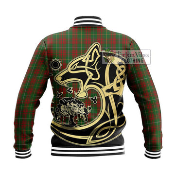 Bruce Hunting Tartan Baseball Jacket with Family Crest Celtic Wolf Style