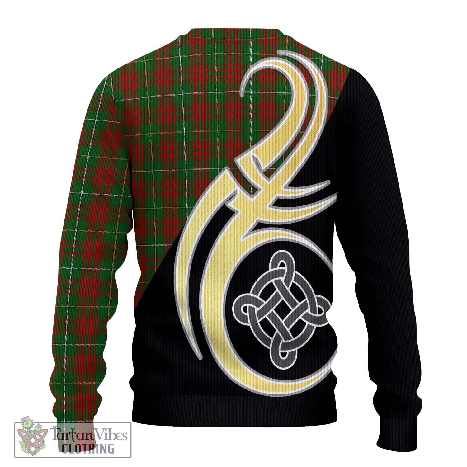 Bruce Hunting Tartan Knitted Sweater with Family Crest and Celtic Symbol Style - Tartan Vibes Clothing