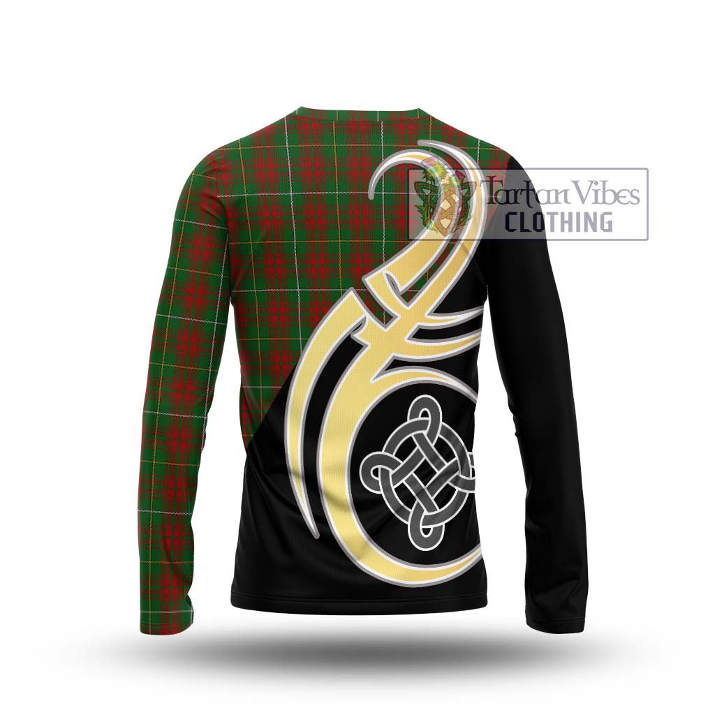 Bruce Hunting Tartan Long Sleeve T-Shirt with Family Crest and Celtic Symbol Style - Tartan Vibes Clothing