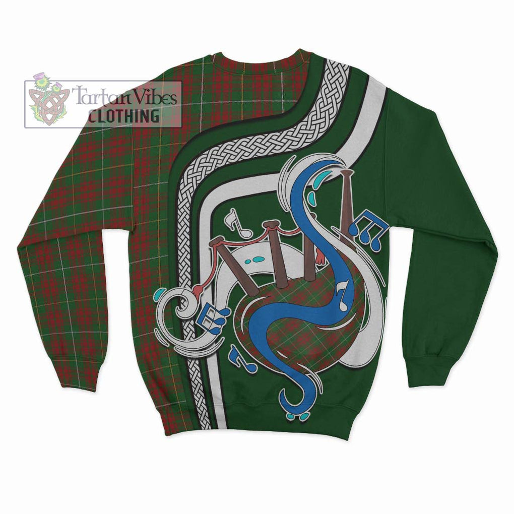 Bruce Hunting Tartan Sweatshirt with Epic Bagpipe Style - Tartanvibesclothing Shop