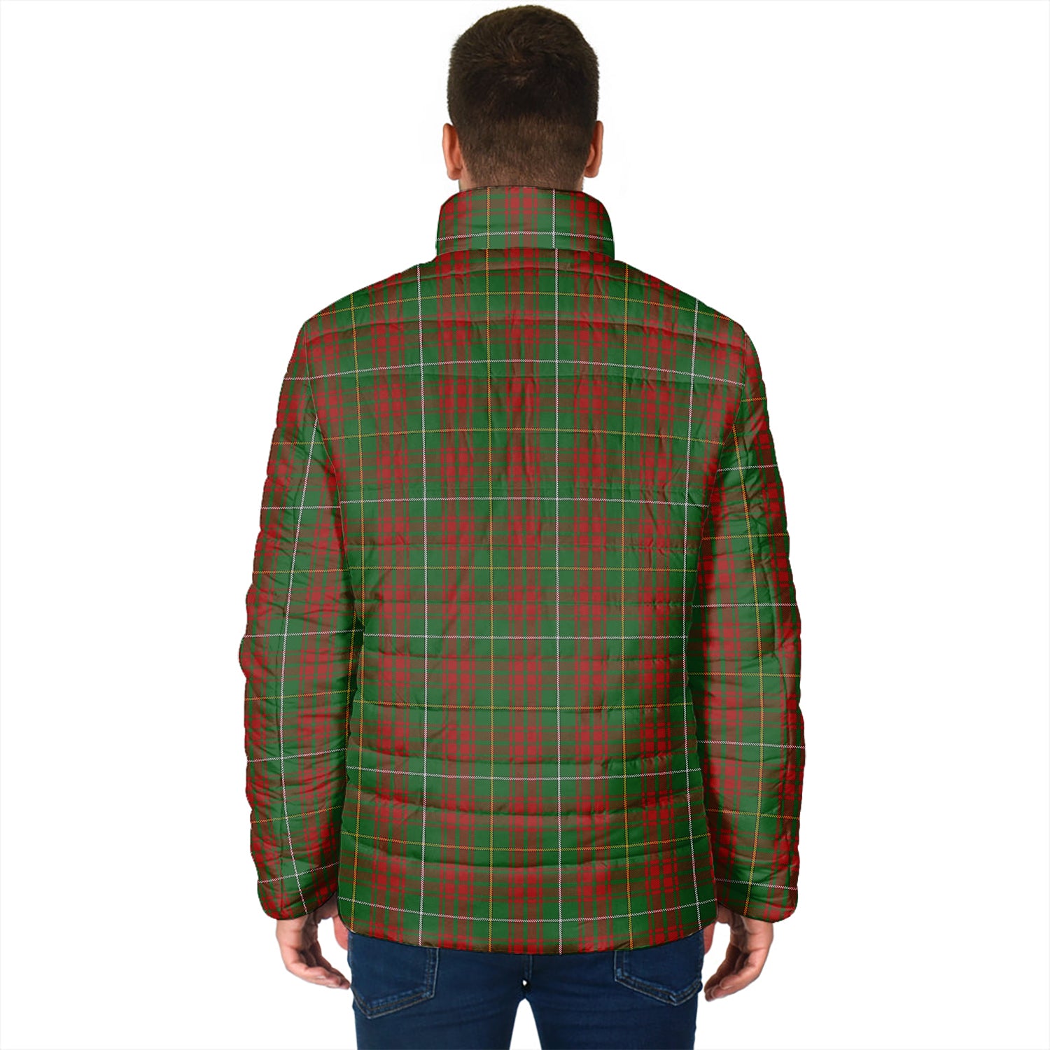 Bruce Hunting Tartan Padded Jacket with Family Crest - Tartan Vibes Clothing