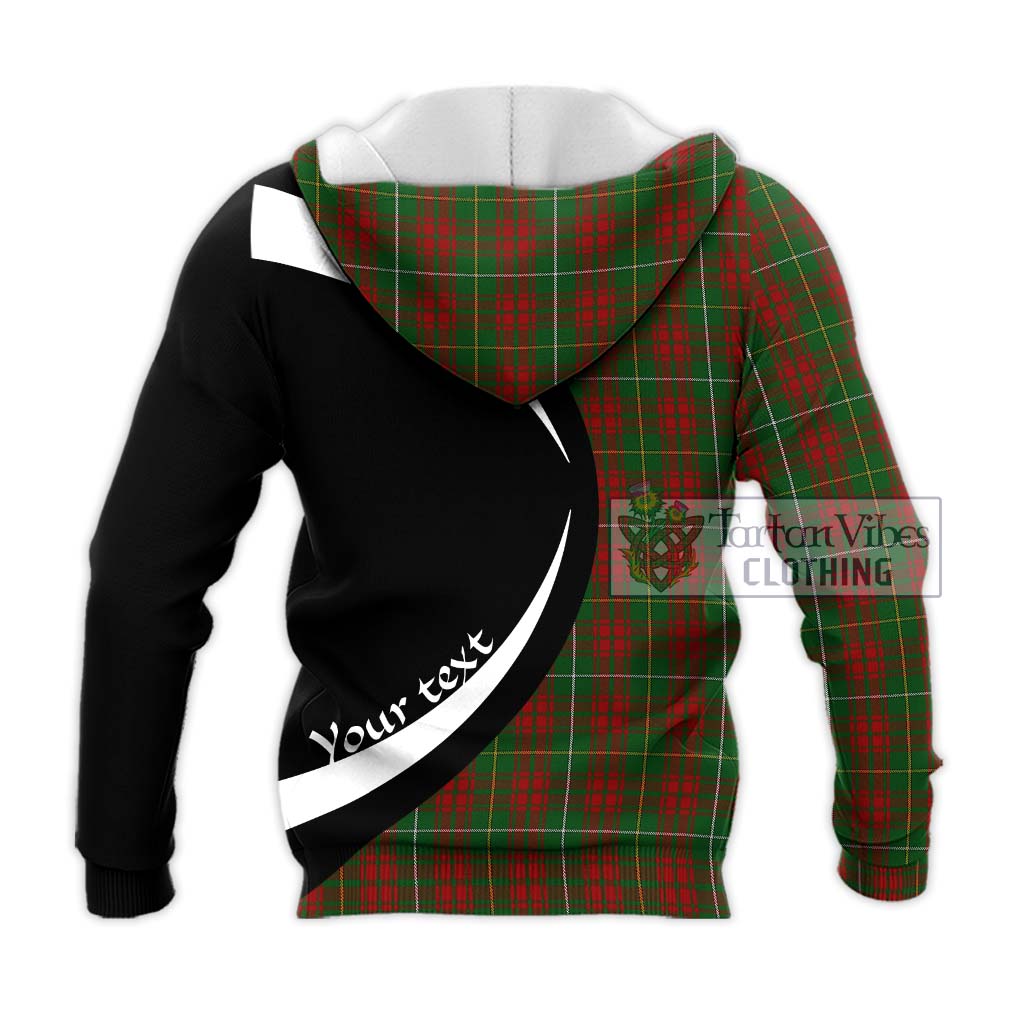 Bruce Hunting Tartan Knitted Hoodie with Family Crest Circle Style - Tartan Vibes Clothing