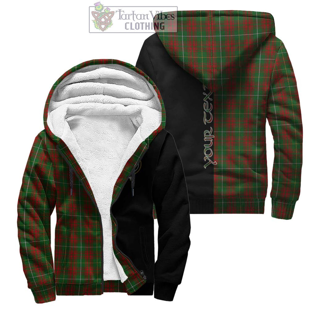 Bruce Hunting Tartan Sherpa Hoodie with Family Crest and Half Of Me Style Unisex - Tartanvibesclothing Shop