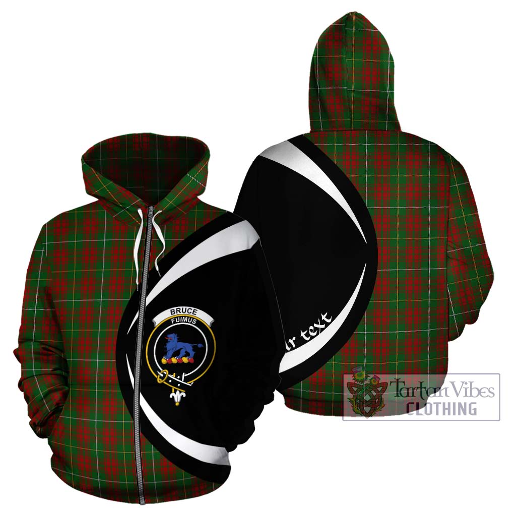 Tartan Vibes Clothing Bruce Hunting Tartan Hoodie with Family Crest Circle Style