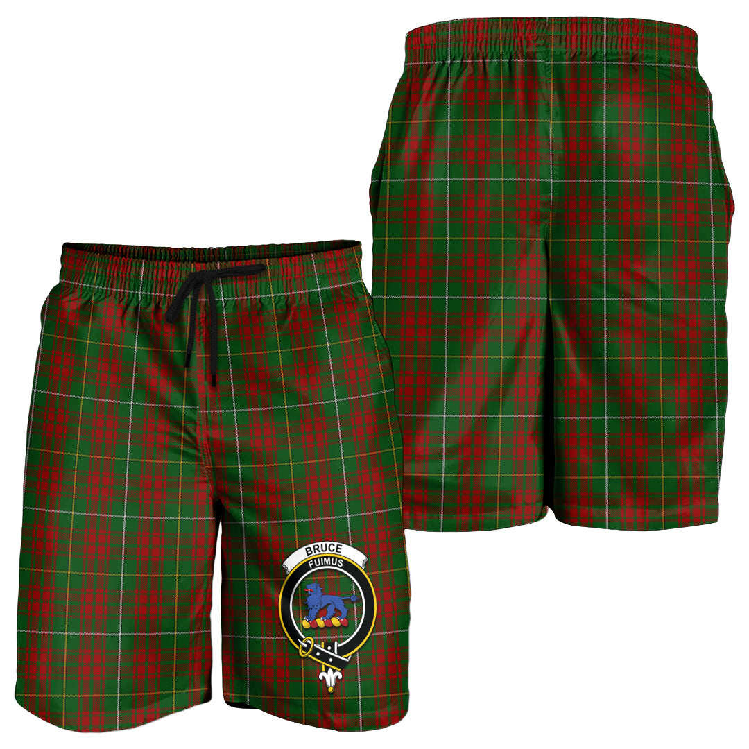 Bruce Hunting Tartan Mens Shorts with Family Crest - Tartanvibesclothing