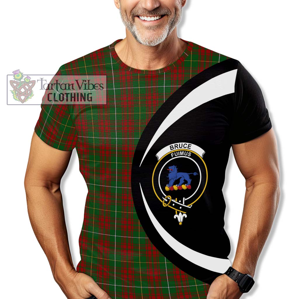 Tartan Vibes Clothing Bruce Hunting Tartan T-Shirt with Family Crest Circle Style