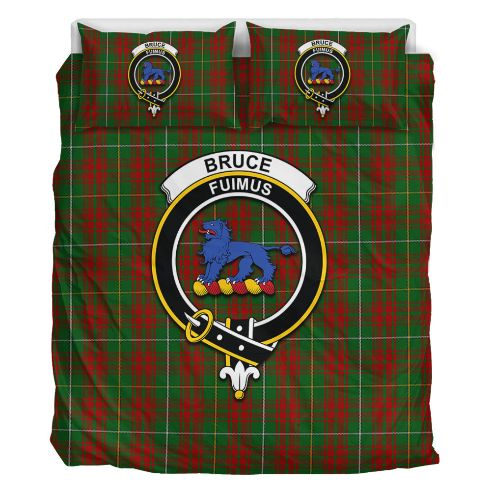 Bruce Hunting Tartan Bedding Set with Family Crest - Tartan Vibes Clothing