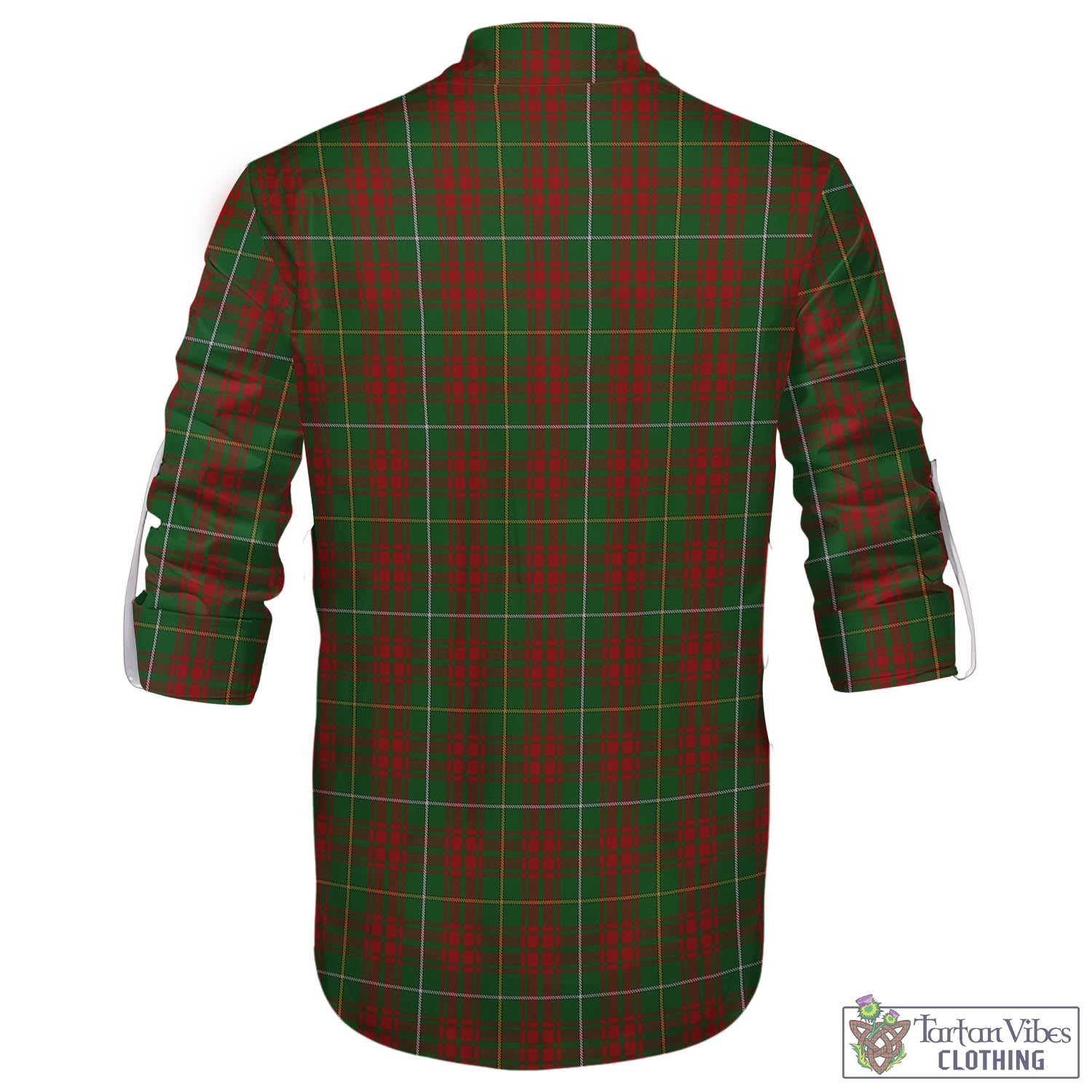 Tartan Vibes Clothing Bruce Hunting Tartan Men's Scottish Traditional Jacobite Ghillie Kilt Shirt with Family Crest