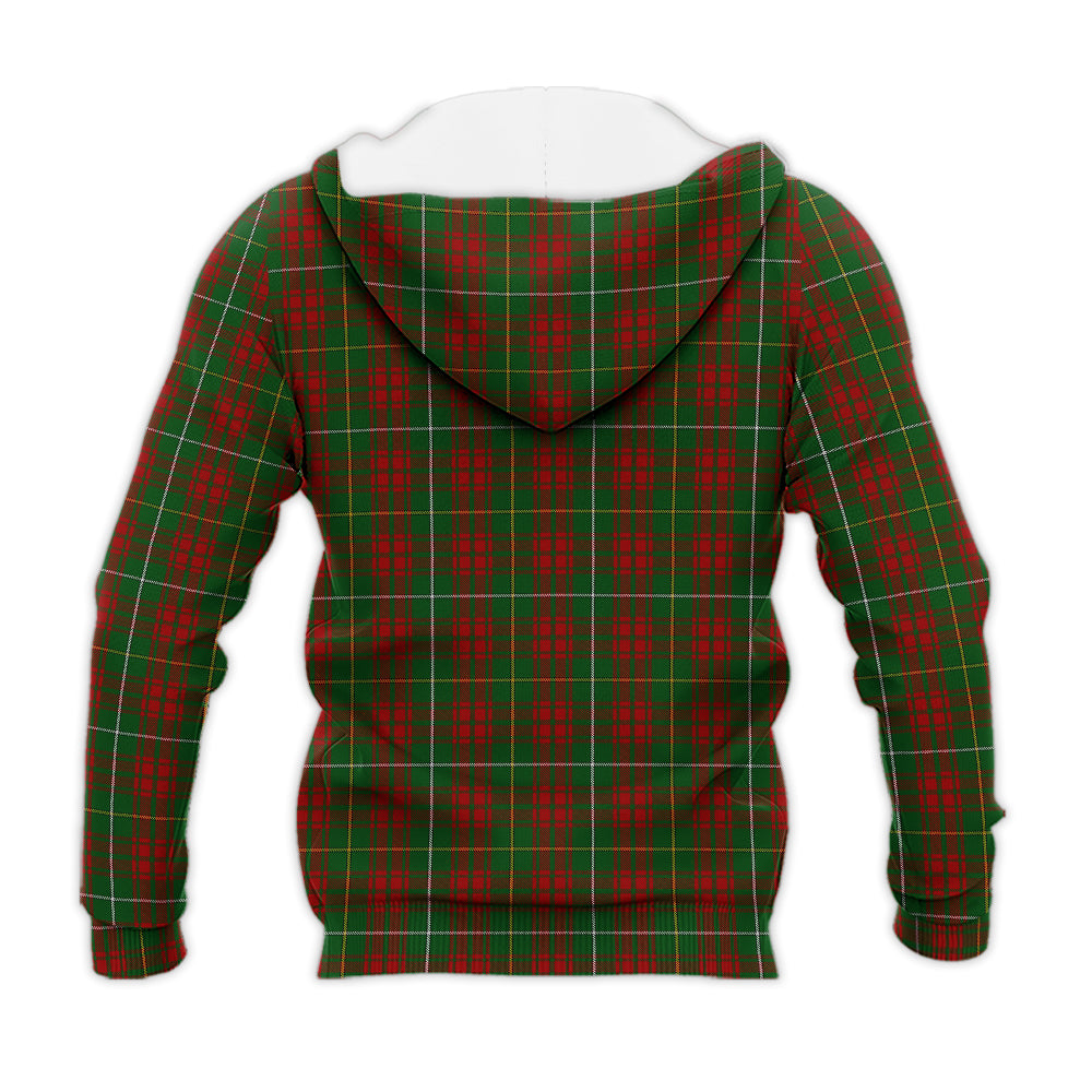 Bruce Hunting Tartan Knitted Hoodie with Family Crest - Tartanvibesclothing