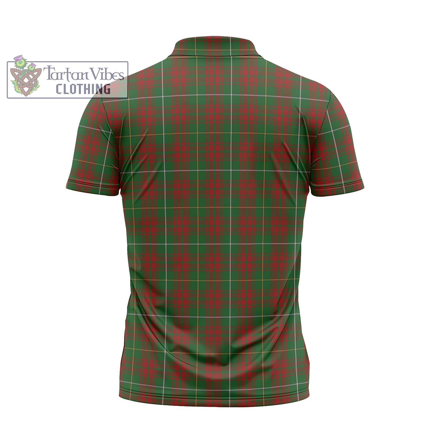 Tartan Vibes Clothing Bruce Hunting Tartan Zipper Polo Shirt with Family Crest