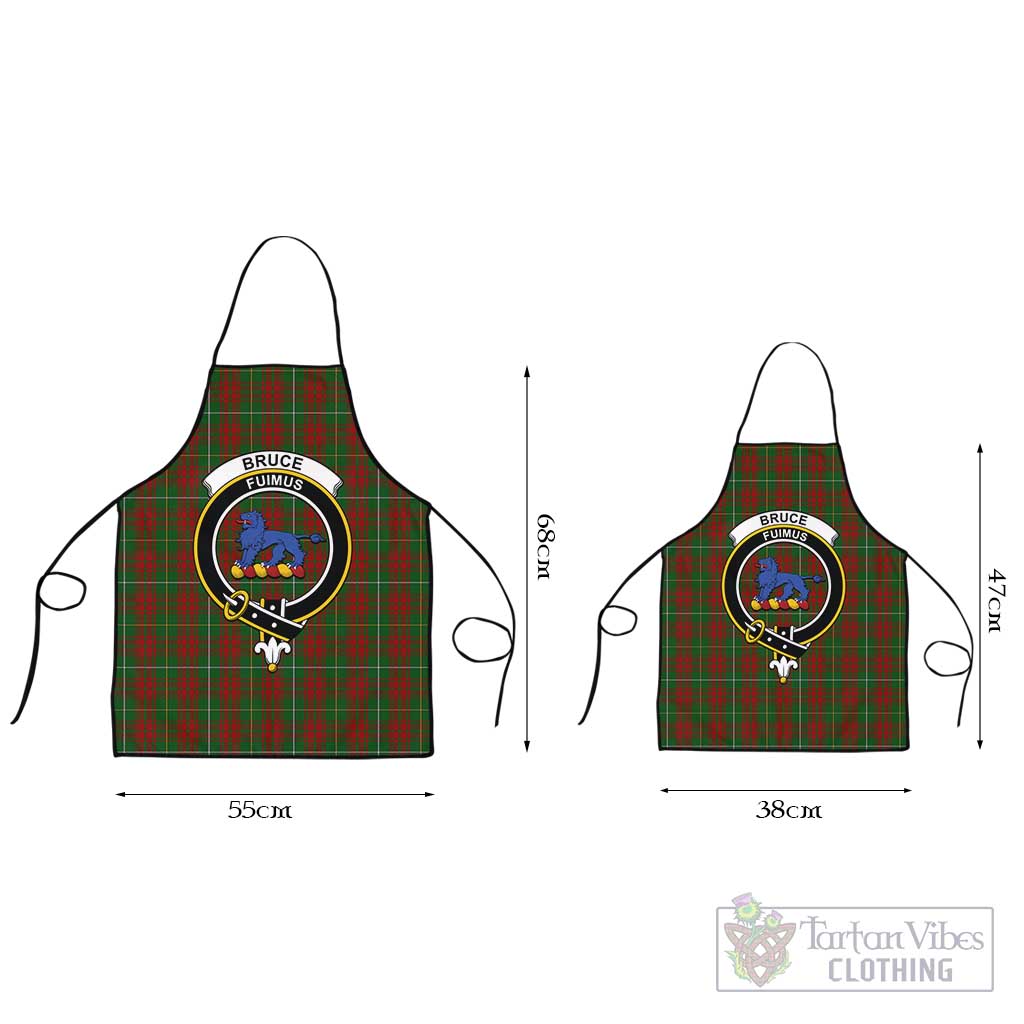 Bruce Hunting Tartan Apron with Family Crest Black L 55x68 cm - Tartan Vibes Clothing