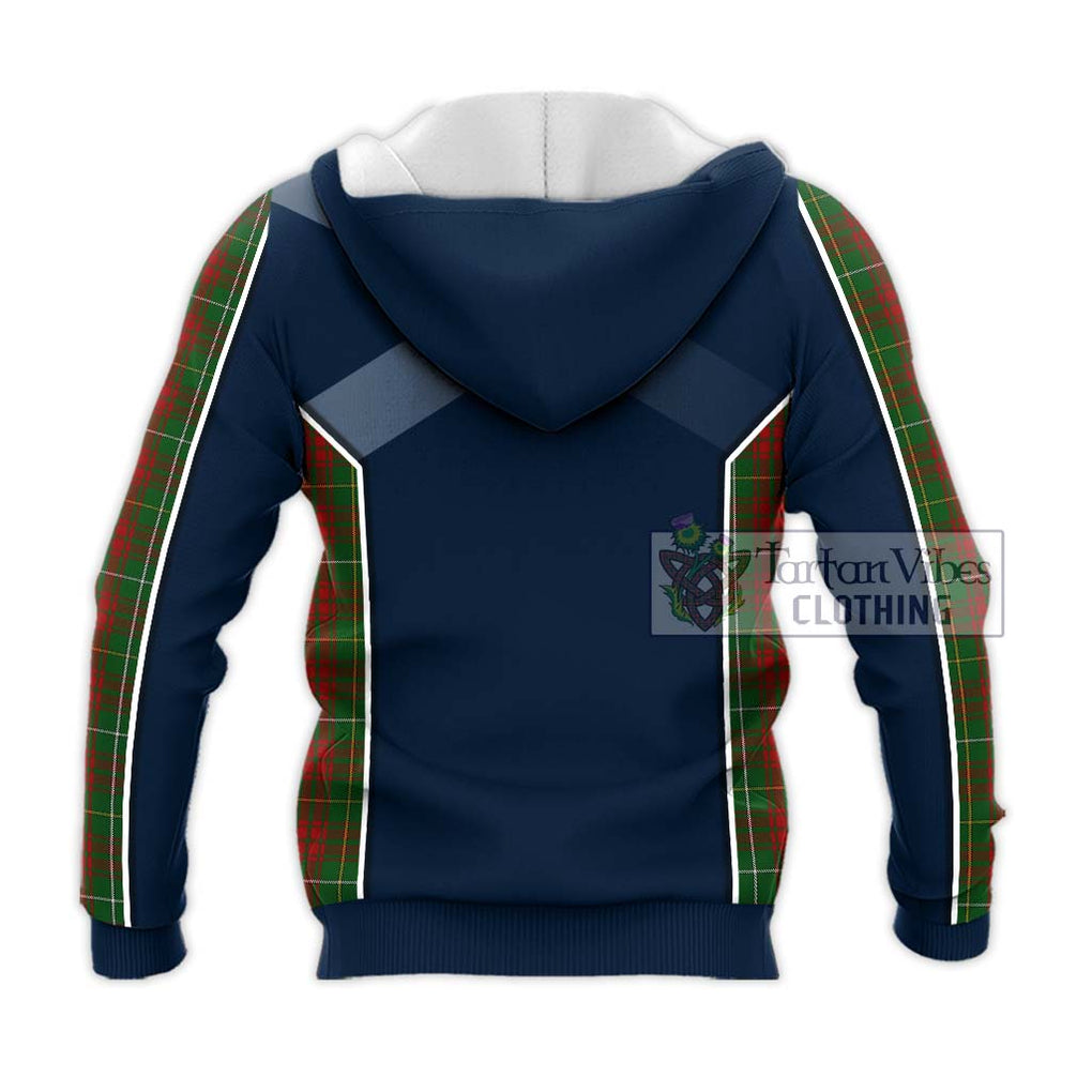 Bruce Hunting Tartan Knitted Hoodie with Family Crest and Lion Rampant Vibes Sport Style - Tartan Vibes Clothing