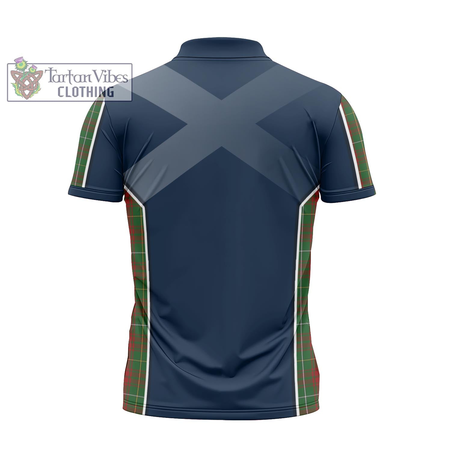 Tartan Vibes Clothing Bruce Hunting Tartan Zipper Polo Shirt with Family Crest and Scottish Thistle Vibes Sport Style