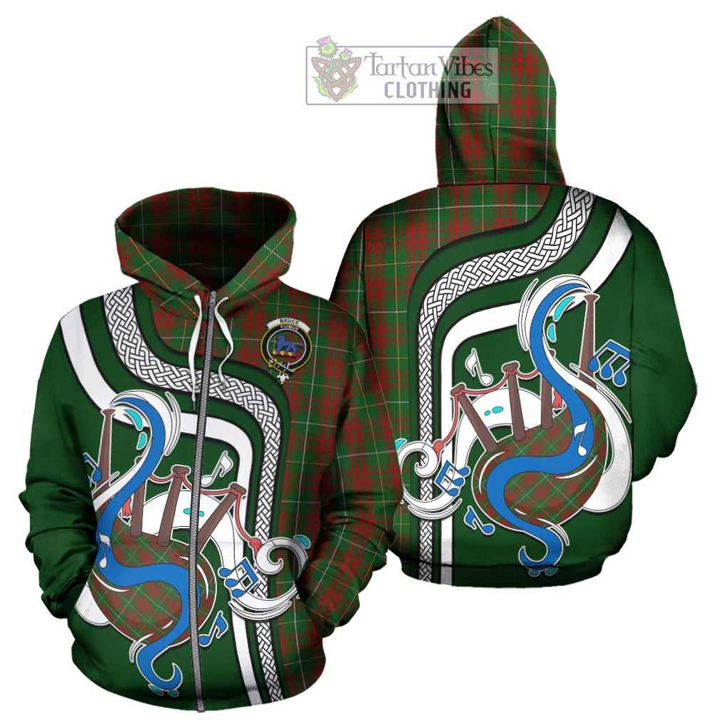 Bruce Hunting Tartan Hoodie with Epic Bagpipe Style - Tartanvibesclothing Shop