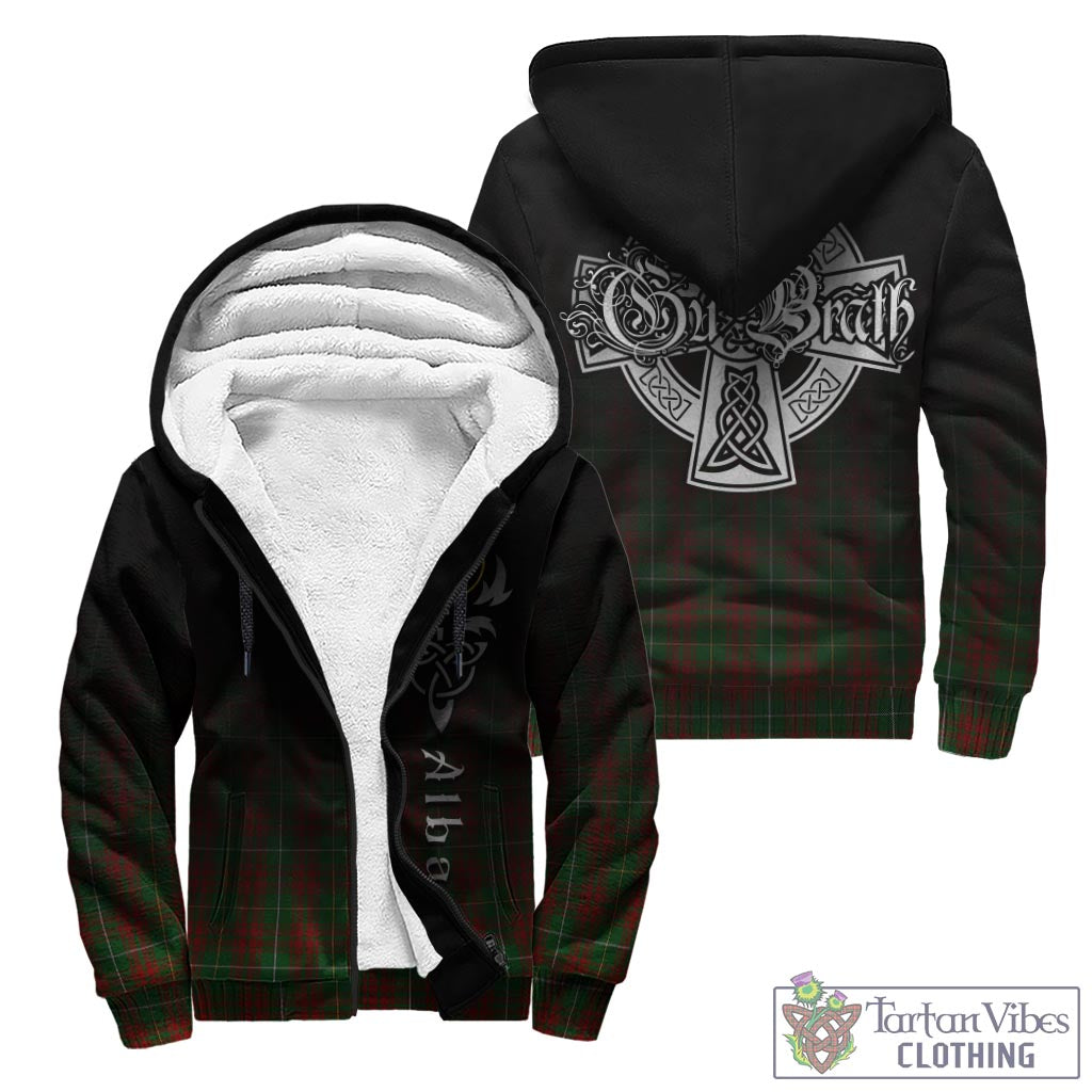 Tartan Vibes Clothing Bruce Hunting Tartan Sherpa Hoodie Featuring Alba Gu Brath Family Crest Celtic Inspired